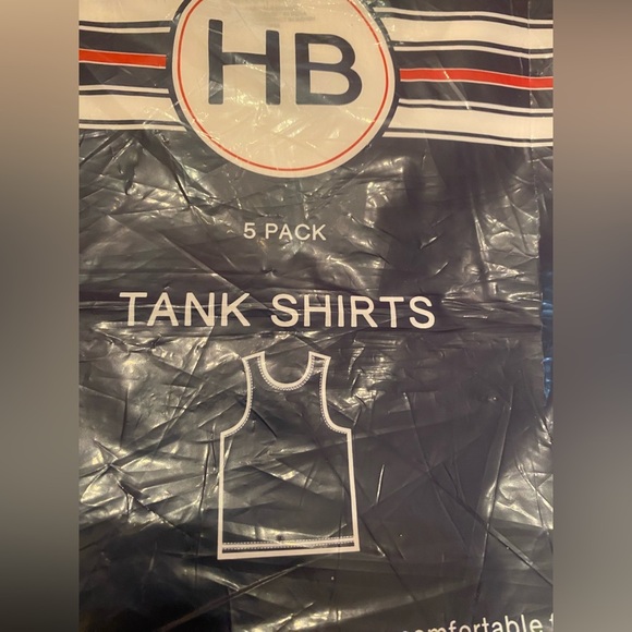 NWT HB White Tank Shirts 5 pack from DXL Big & Tall Size XL - Picture 2 of 4